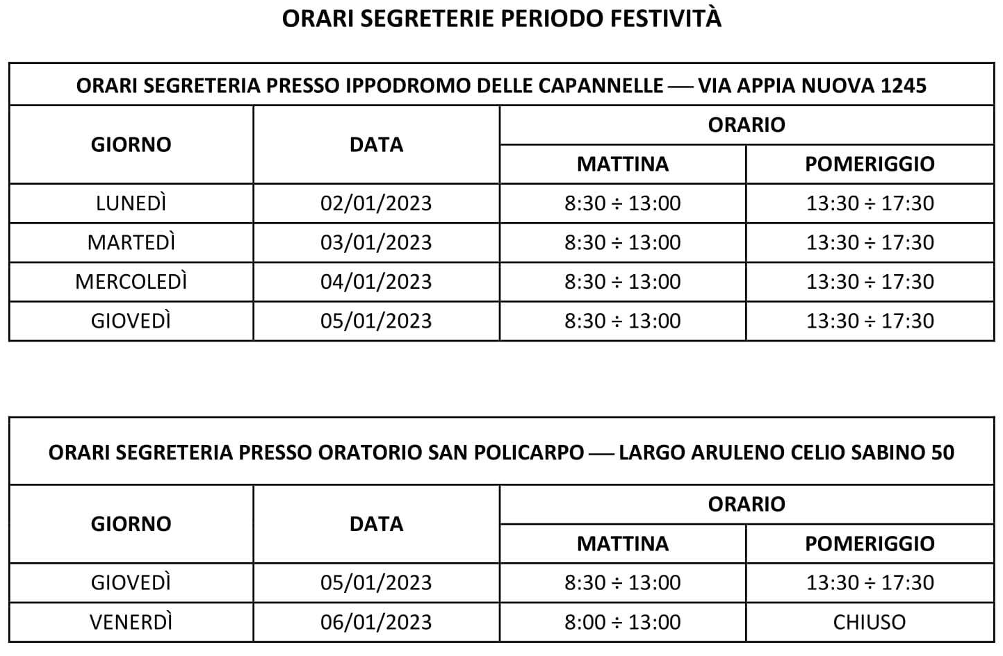 orario_segreteria_festività