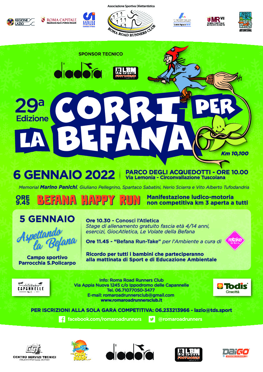 Corri per la Befana 2022 - Locandina