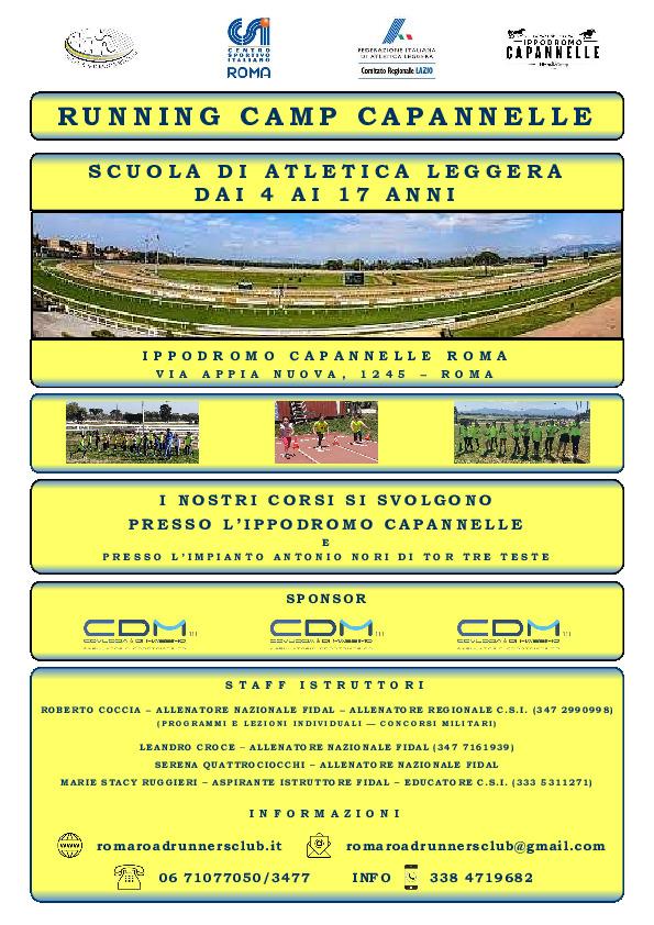 Locandina Open Day scuola di atletica 2021 - 2022