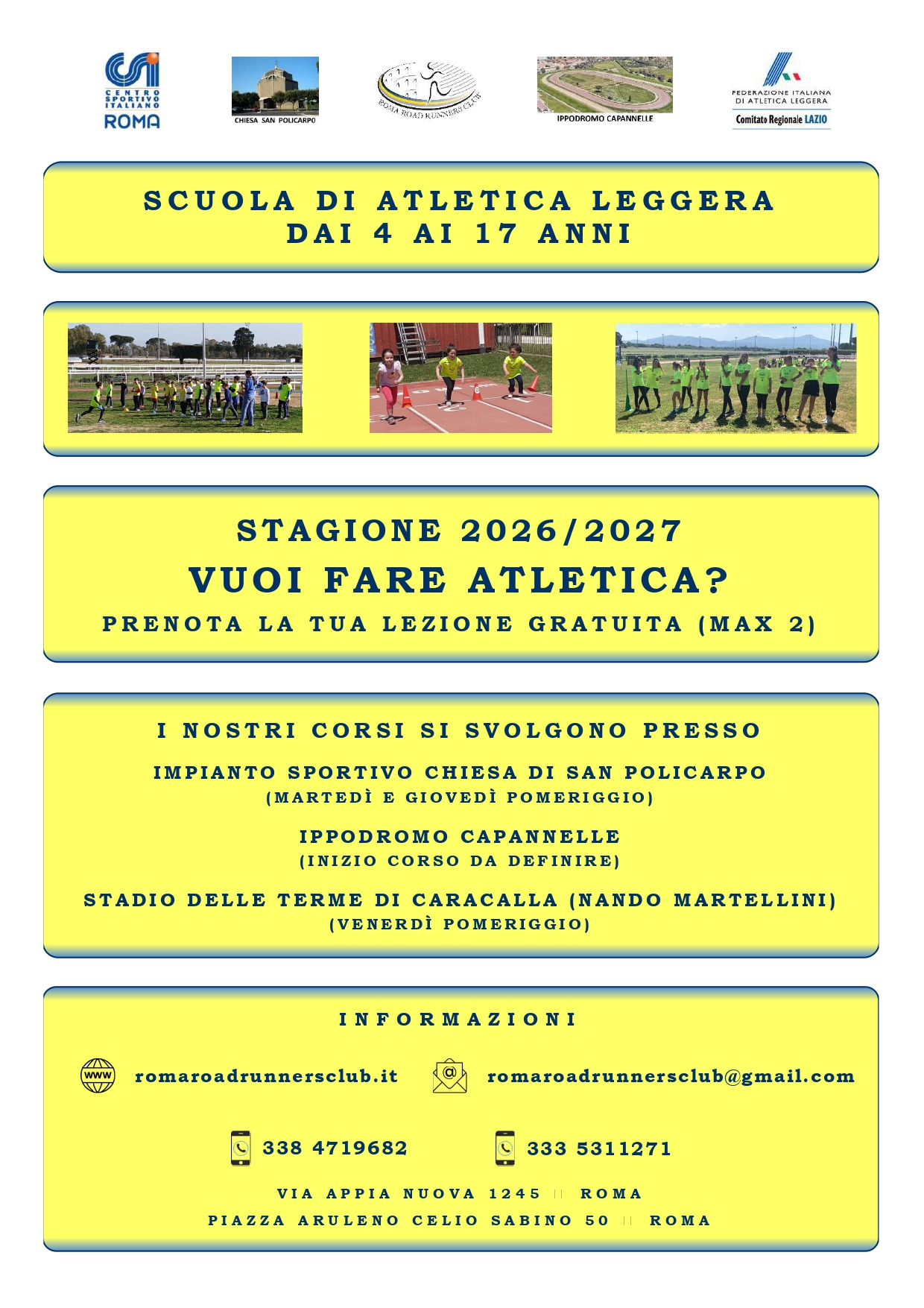 promo scuola di atletica